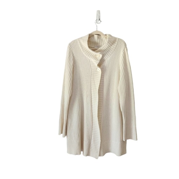 Liz Claiborne Chunky Knit White Long Sweater Cardigan Size 2X NWOT‎ - Picture 1 of 11